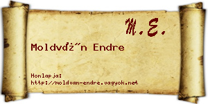 Moldván Endre névjegykártya