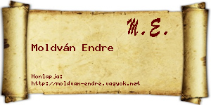 Moldván Endre névjegykártya